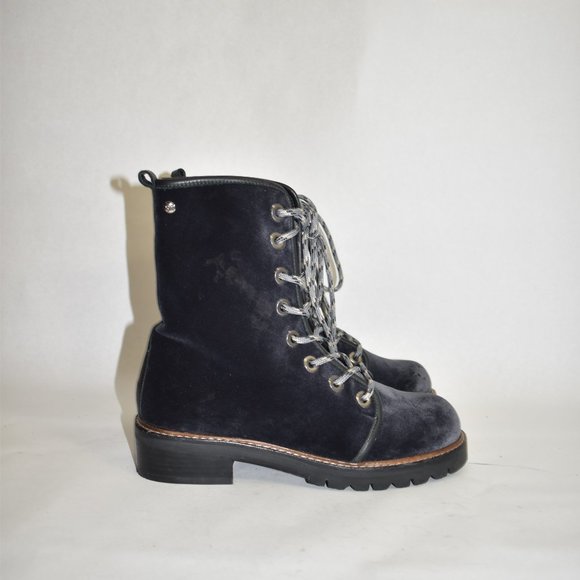 $650 STUART WEITZMAN METERMAID COMBAT lace BOOT Black 6 (JB22) - Picture 2 of 9